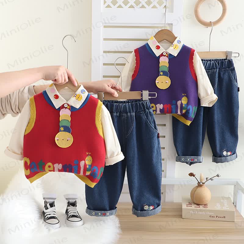 CATERPILLAR Baby Toddler Multicolor Knit 3-piece Set - image 1