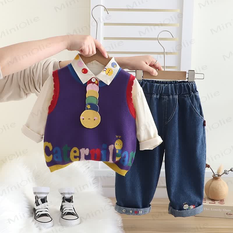 CATERPILLAR Baby Toddler Multicolor Knit 3-piece Set - Navy Blue - 5-7T - image 6