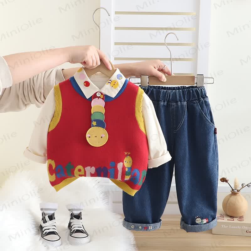 CATERPILLAR Baby Toddler Multicolor Knit 3-piece Set - Red - 5-7T - image 2