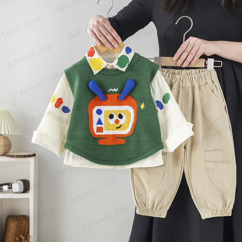 Baby Toddler Multicolor Knit 3-piece Set - image 2
