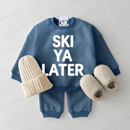 SKI YA LATER Baby Sweatshirt 2-piece Blue Set - Blue - 2-3T - image 1