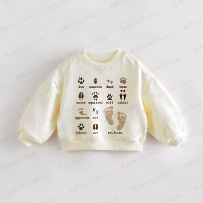 Baby Toddler Animal Footprints Sweatshirt - Cream - 3-5T - image 1