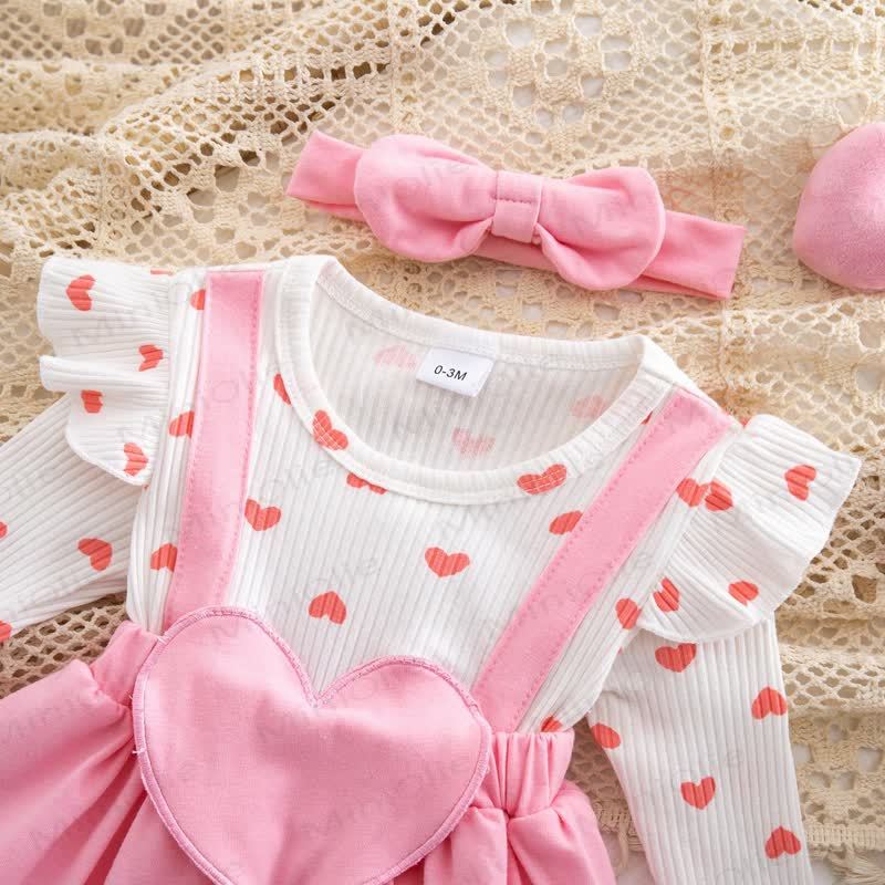 Baby Heart Fake 2pcs Bodysuit with Headband - image 13