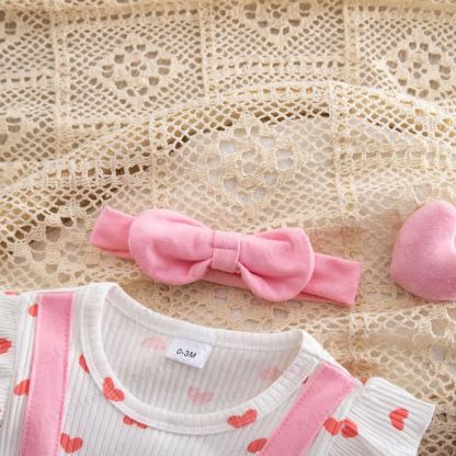 Baby Heart Fake 2pcs Bodysuit with Headband - image 14