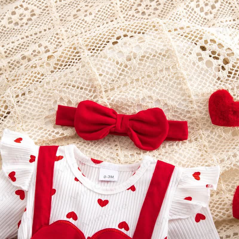 Baby Heart Fake 2pcs Bodysuit with Headband - image 8