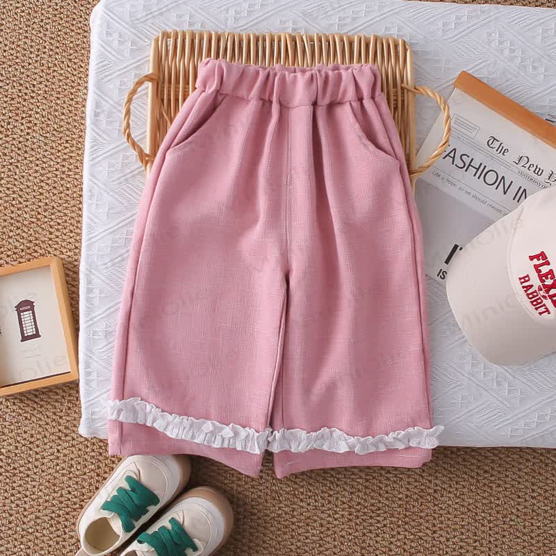 Baby Toddler Girl Solid Color Bow 3-piece Woven Set - image 10