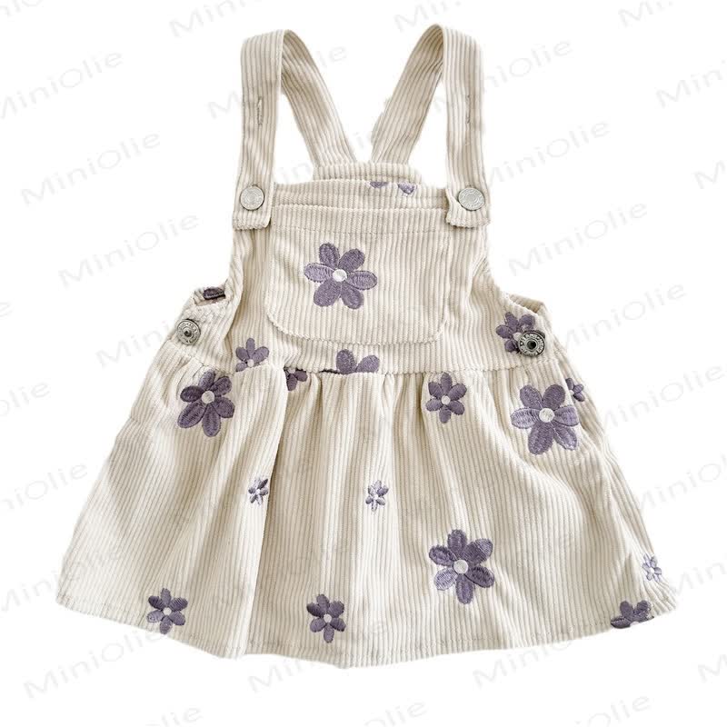 Baby Girl Purple Embroidered Floral Knit Dress - image 5