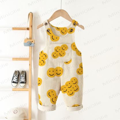Baby Toddler Smiley Apricot Overalls - Apricot - 3-5T - image 1