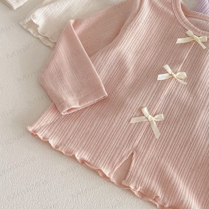 Baby Toddler Bow Solid Color T-shirt - image 11