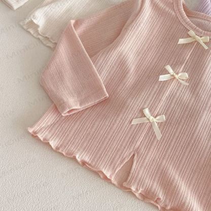 Baby Toddler Bow Solid Color T-shirt - image 11