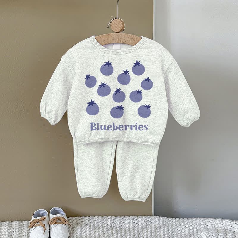 BLUEBERRIES Baby Gray Sweatshirt 2-piece Set - Gray - 2-3T - image 1