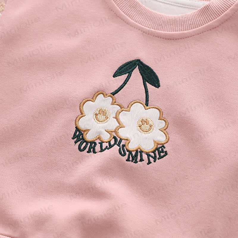 WORLD IS MINE Baby Toddler Girl Flower Bow Smiley 2-piece Set - image 8