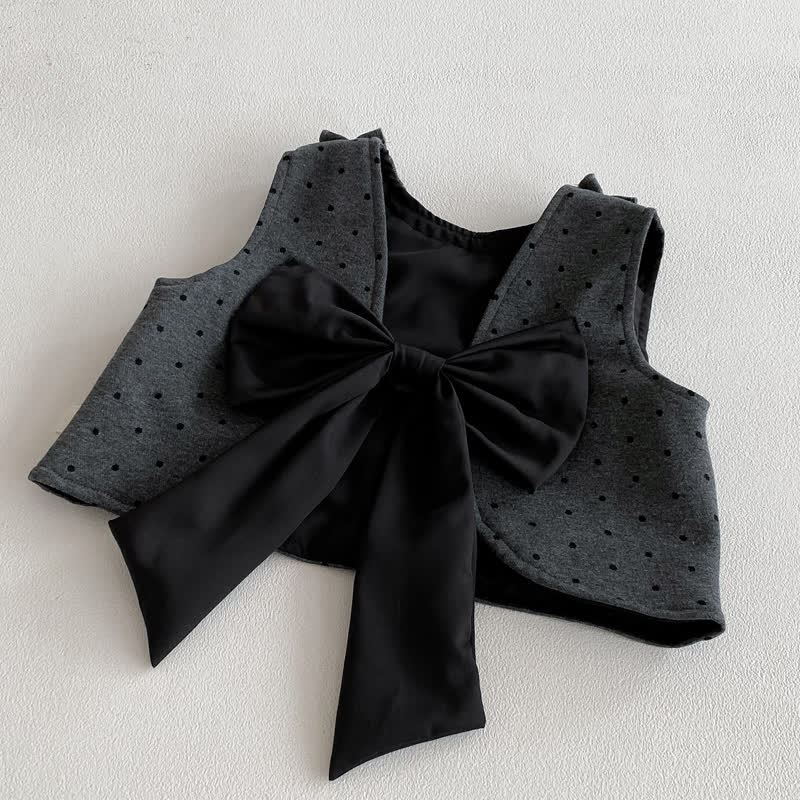 Baby Toddler Girl Grey Dot Bow 3-piece Set - image 8