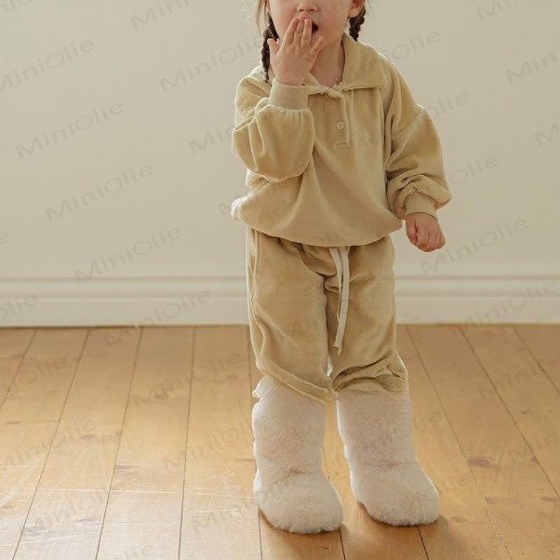 Baby Toddler Lapel Solid Color 2-piece Set - image 5