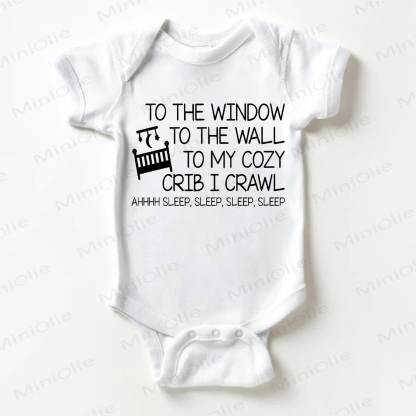 TO MY COZY CRIB I CRAWL Baby Slogan White Bodysuit - White - 18-24M - image 1