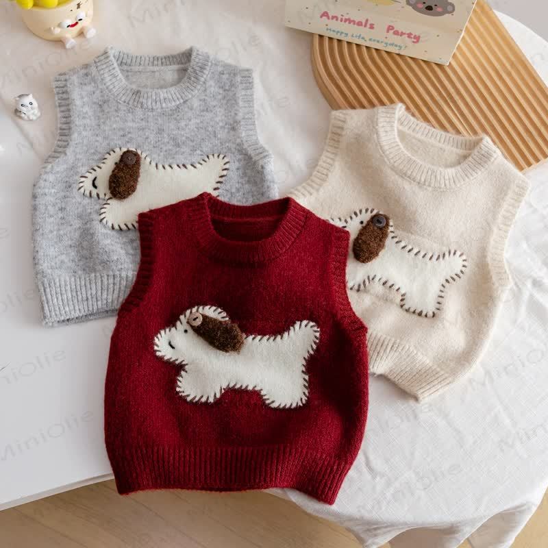 Toddler Puppy Embroidered Vest - image 1