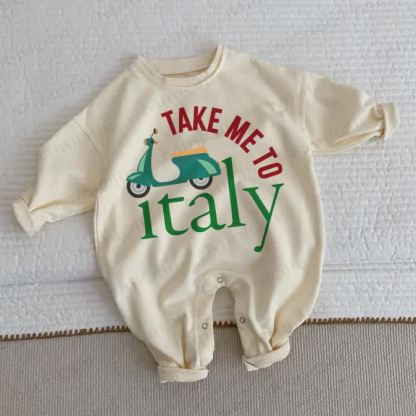 TAKE ME TO ITALY Baby Toddler Beige Romper - Beige - 2-3T - image 1