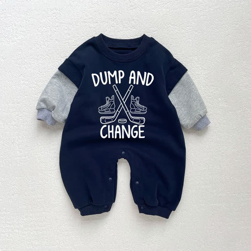 DUMP AND CHANGE Baby Toddler Dark Blue Color Block Romper - Dark Blue - 18-24M - image 1