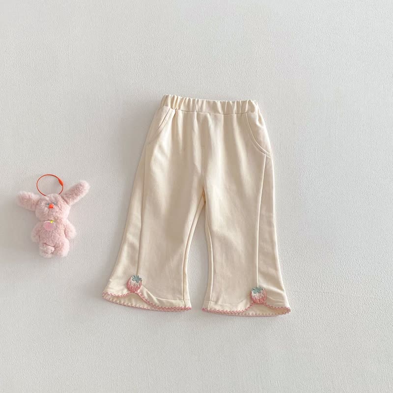Baby Toddler Girl Strawberry Bunny Pants - Beige - 5-7T - image 4