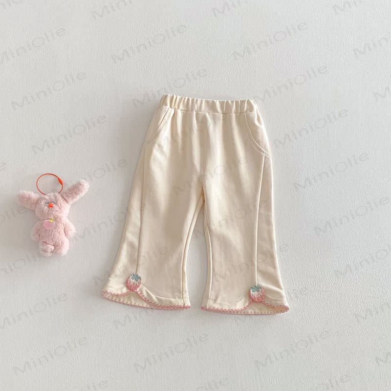 Baby Toddler Girl Strawberry Bunny Pants - Beige - 5-7T - image 4