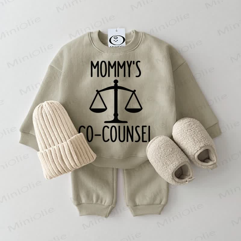 MOMMY'S CO-COUNSEL Baby Sweatshirt 2-piece Grey Green Set - Grey Green - 2-3T - image 1