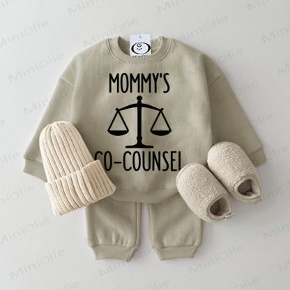 MOMMY'S CO-COUNSEL Baby Sweatshirt 2-piece Grey Green Set - Grey Green - 2-3T - image 1