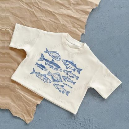 Baby Sea Fish Summer Casual T-shirt - White - 2-3T - image 1