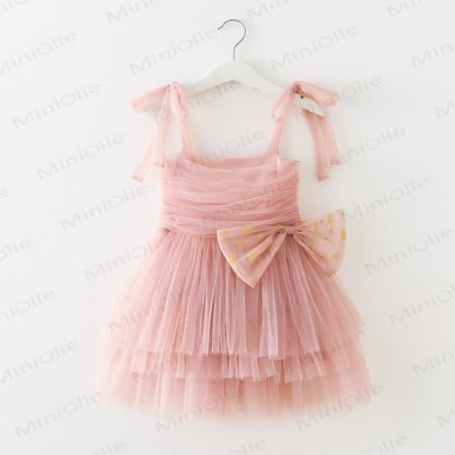 Baby Toddler Girl Bows Mesh Dress - Pink - 8Y - image 3