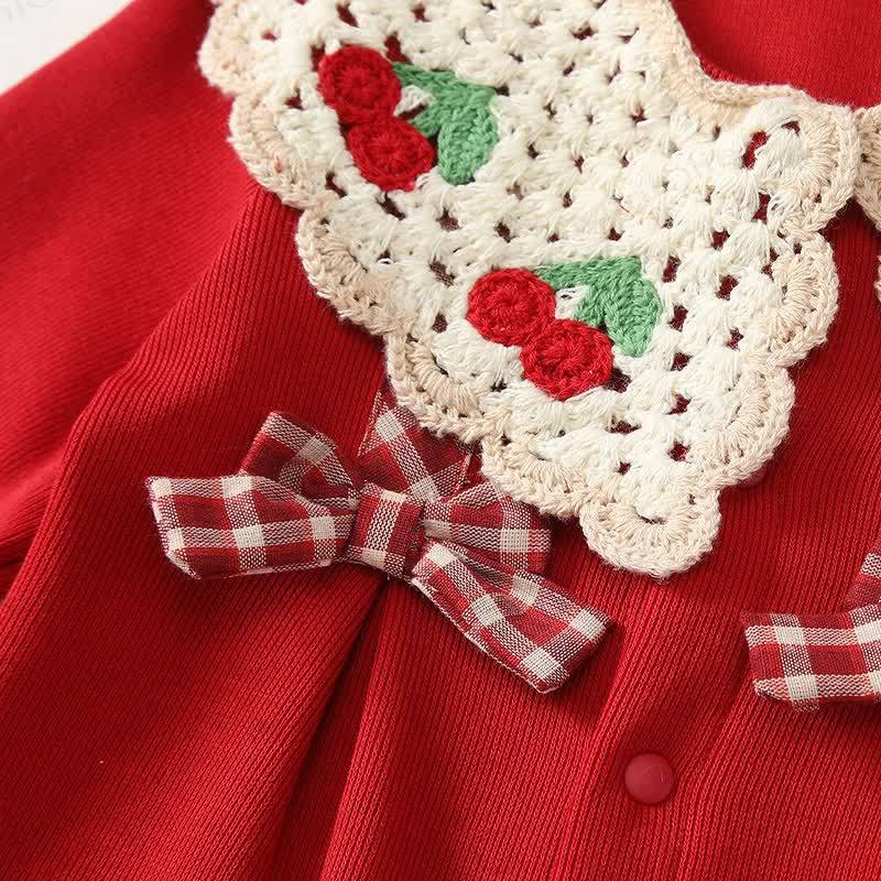 Baby Girl Cherry Lace Romper - image 5