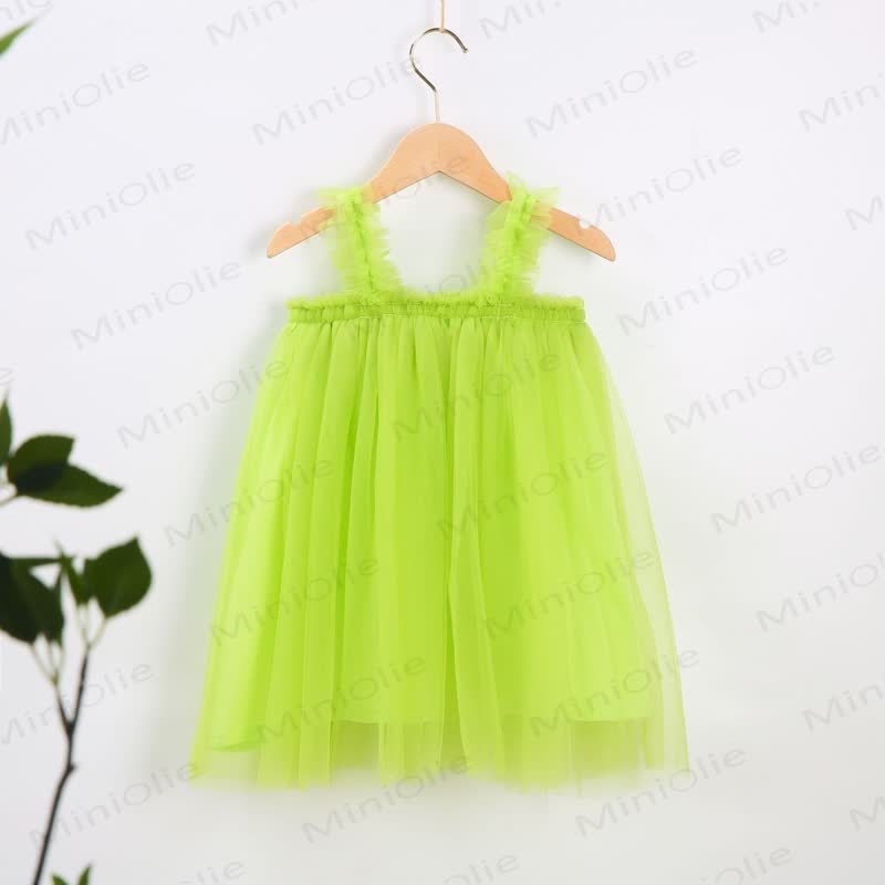 Baby Toddler Girl Solid Color Mesh Dress - Light Green - 8Y - image 10