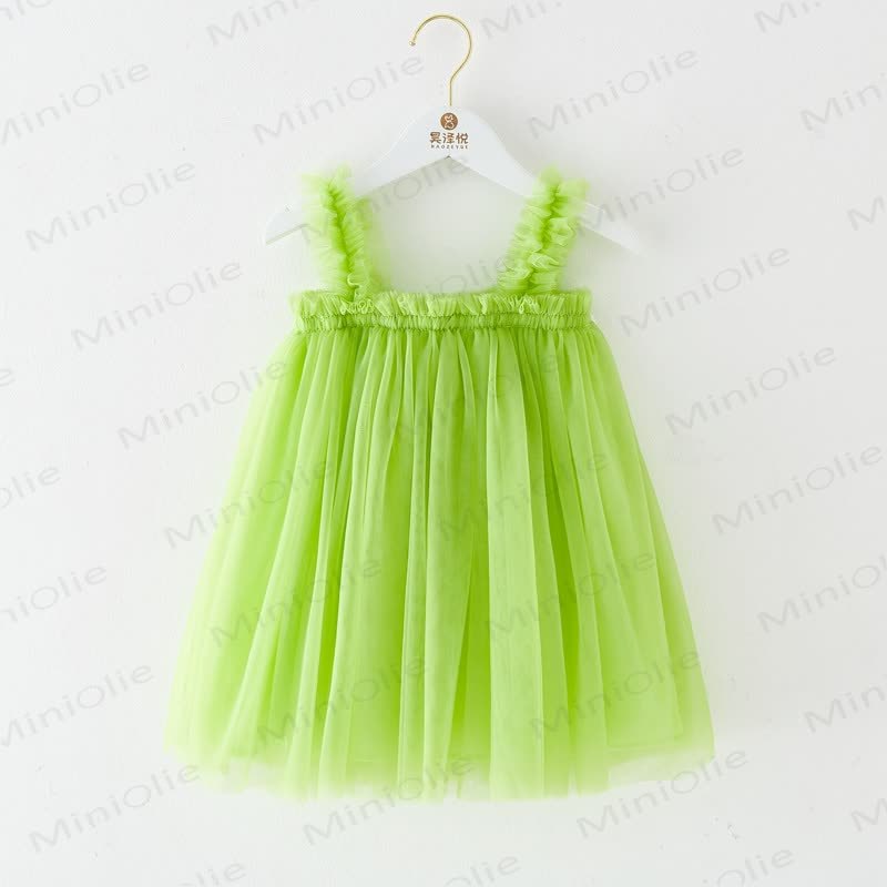 Baby Toddler Girl Solid Color Mesh Dress - Apple Green - 8Y - image 18