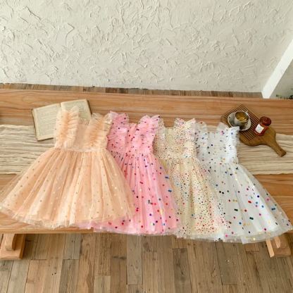Toddler Kid Girl Sequins Mesh Dress - image 1