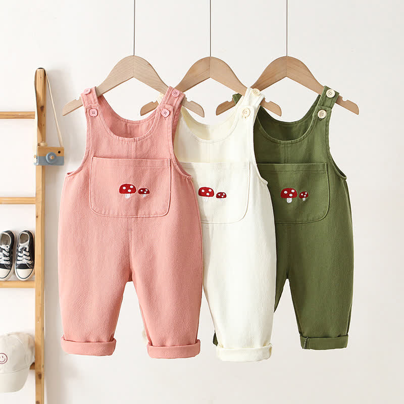 Baby Toddler Mushroom Woven Overalls - image 1