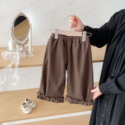 Baby Toddler Girl Sweet Lace Pants - Coffee - 3-5T - image 1