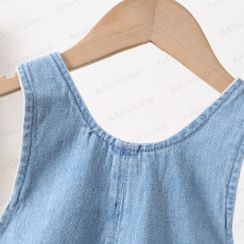Baby Toddler Girl Flower Denim Overalls - image 7