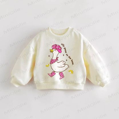 SILLY GOOSE ON THE LOOSE. Baby Toddler Sweatshirt - Cream - 3-5T - image 1