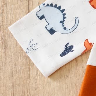 Baby Dinosaur Orange Romper - image 6