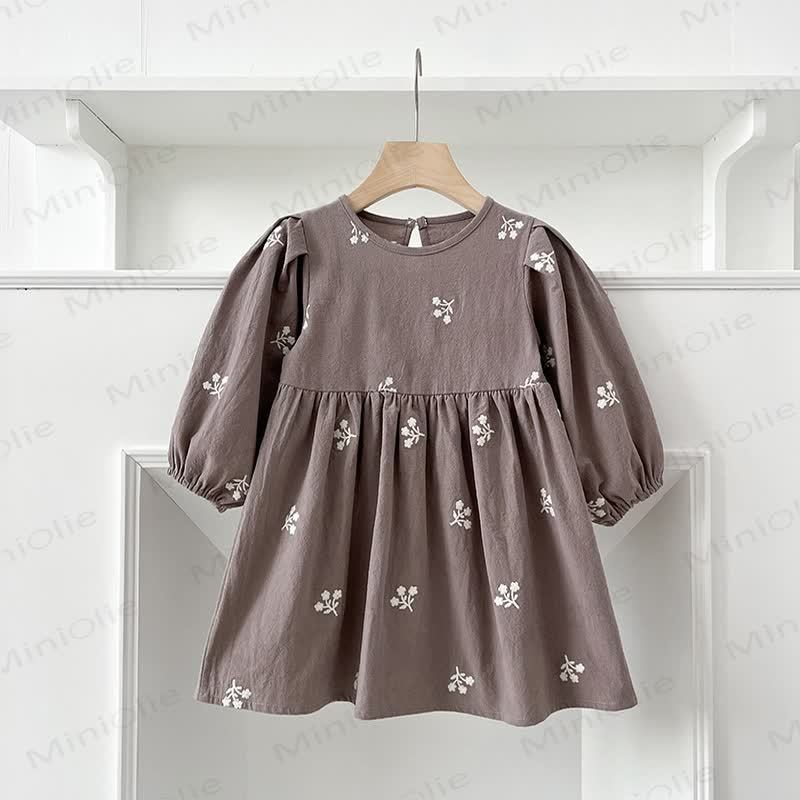 Baby Toddler Flower Dress - Grey - 8Y - image 5