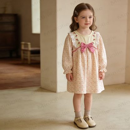 Baby Toddler Girl Pink Flower Bow Dress - image 5