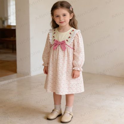 Baby Toddler Girl Pink Flower Bow Dress - image 6