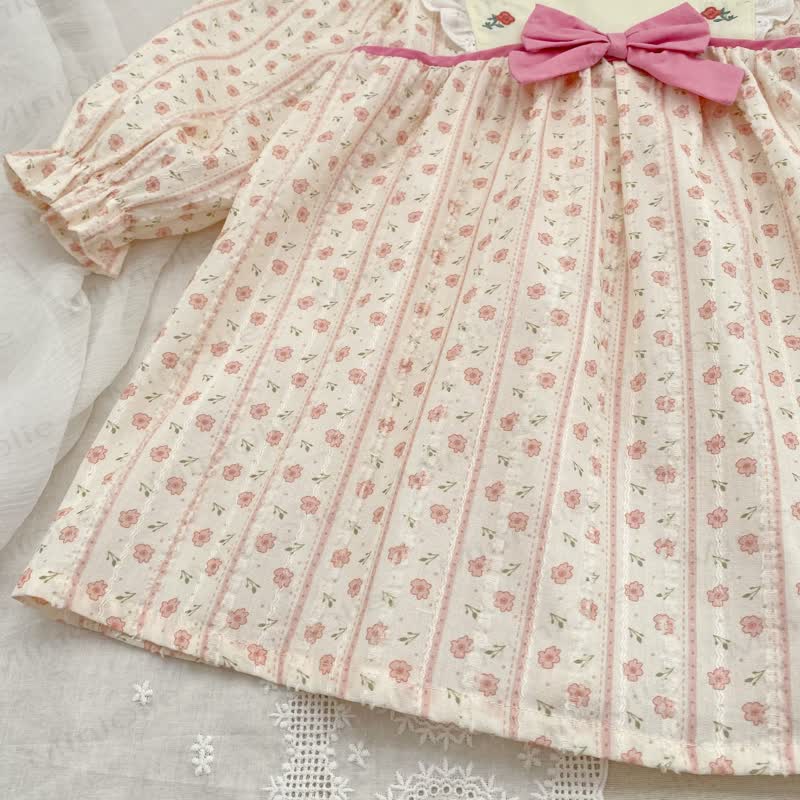 Baby Toddler Girl Pink Flower Bow Dress - image 12
