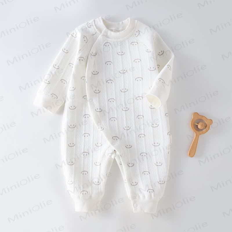 Baby Tulip/Smiley All-cotton Romper - White Smiley - 18-24M - image 3