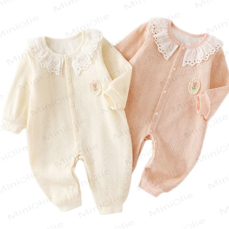 Baby Tulip Lace Collar Romper - image 6