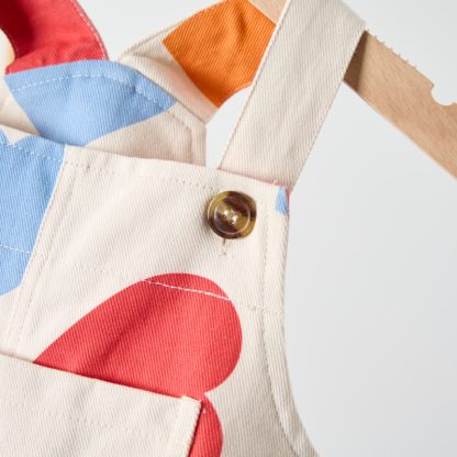 Baby Toddler Colored Hearts Beige Overalls - image 5