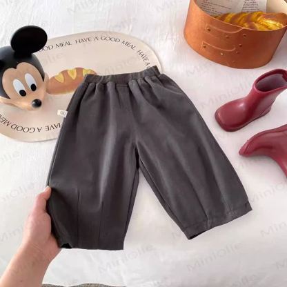 Baby Toddler Hem Solid Color Pants - Gray - 3-5T - image 7