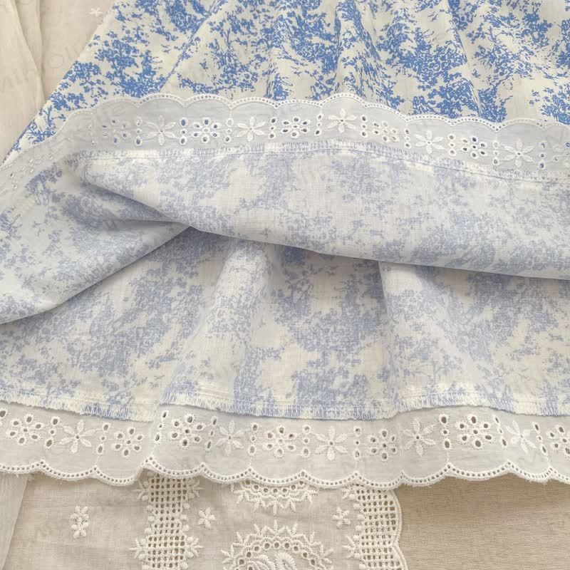 Baby Toddler Girl Blue Flower Lace Dress - image 10