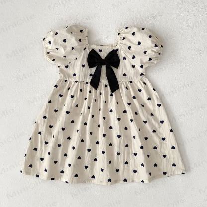 Baby Toddler Girl Beige Bow Love Dress - image 3