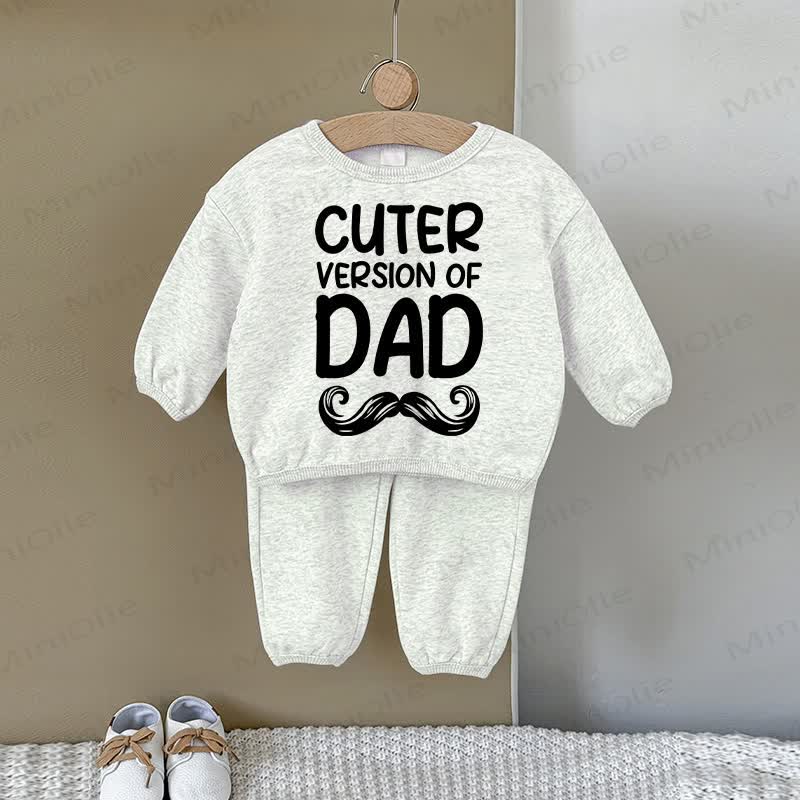 CUTER VERSION OF DAD Baby Gray Sweatshirt 2-piece Set - Gray - 2-3T - image 1