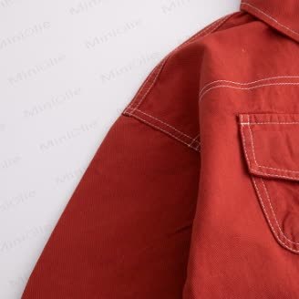 Kid Boy Pocket Red Shirt - image 5