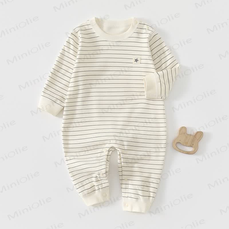 Baby Star Striped Romper - Beige - 2-3T - image 2